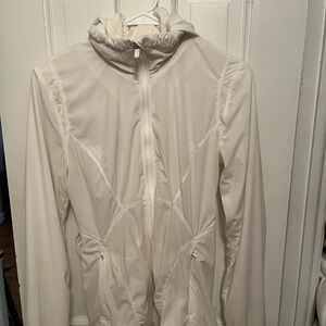 Lulu Lemon White Jacket with Stow Away Hood